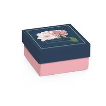 Mini Caixa Quadrada com Tampa - Pretty Magnolia - 10 unidades - Cromus - Rizzo