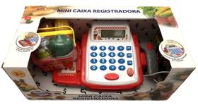 Mini Caixa Registradora Infantil Acessórios Vermelho Branco - CRX