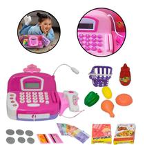 Mini Caixa Registradora Infantil Brinquedo Mercado Menino Menina Supermercado Acessórios Completa Lojinha Notas e Moedas - FiveStar