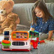 Mini Caixa Registradora Infantil Com Luz E Som Brinquedo Menino Máquina Criança Acessórios Educativo Lojinha Cartão