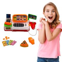 Mini Caixa Registradora Infantil Com Luz E Som Brinquedo Mercado Máquina Criança Educativo Lojinha Cartão Interativa