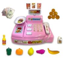 Mini Caixa Registradora Infantil de Mercadinho Brinquedo Com Som e Luz