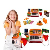 Mini Caixa Registradora Infantil Mercadinho Brinquedo Menina Máquina Criança Supermercado Completa Lojinha Cartão - Well Kids