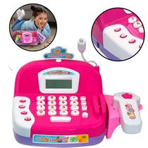 Mini Caixa Registradora Infantil Mercadinho Com Luz E Som Brinquedo Menino Máquina Acessórios Completa Educativo Lojinha - FiveStar