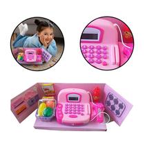 Mini Caixa Registradora Infantil Mercadinho Com Luz E Som Brinquedo Mercado Menina Máquina Criança Acessórios Interativa