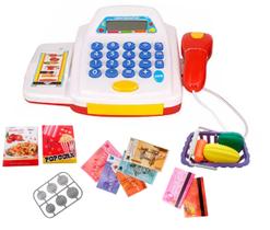 Mini Caixa Registradora Infantil Scanner Som Luz Calculadora