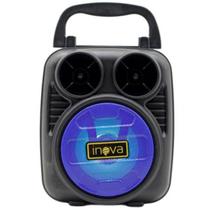 Mini Caixa Som Rádio FM Portátil Bluetooth LEDs Azul USB SD - Gici Imports