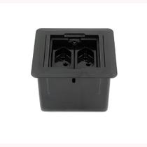 Mini caixa universal quadrada 2 tomadas 20a - preta