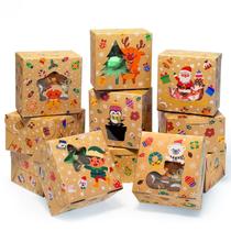 Mini caixas de biscoitos de Natal qiqee, 30 unidades, 10x10x6 cm Mini caixas de biscoitos de Natal qiqee, 30 unidades, 10x10x6 cm