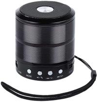 Mini Caixinha De Som Bluetooth Portátil Usb Mp3 P2 Sd Rádio Fm Ws-887 Preta