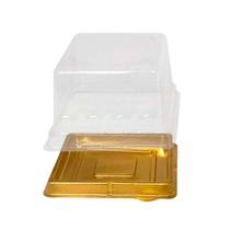 Mini cake box quadrada ouro c/ 10un flip