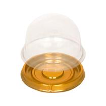 Mini cake box redonda ouro c/ 10un flip Mini cake box redonda ouro c/ 10un flip