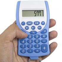 Mini Calculadora Com Cordão Para Vendedores Azul