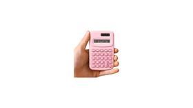 Mini Calculadora De Bolso Colorida Escolar Rosa Premium