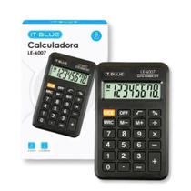 Mini Calculadora De Bolso Digital 8 Dígitos Cor Preta It-Blue LE-6007 Mini Calculadora De Bolso Digital 8 Dígitos Cor Preta It-Blue LE-6007