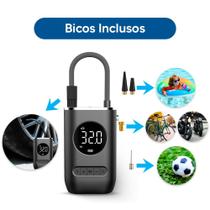 Mini Calibrador Compressor de Ar Sem Fio Recarregável e Portátil para Carro, Bike, Moto e Infláveis