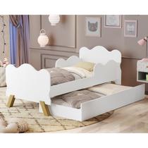 Mini Cama Angel Com Auxiliar em MDF Branco