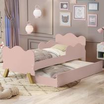 Mini Cama Angel com Auxiliar em MDF Rosa/Rose Mini Cama Angel com Auxiliar em MDF Rosa/Rose