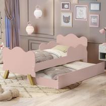 Mini Cama Angel Com Auxiliar em MDF Rose Mini Cama Angel Com Auxiliar em MDF Rose