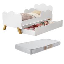 Mini Cama Angel com auxiliar sapateira bicama Infantil Nuvem Para Crianças Com Grade Proteção
