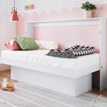 Mini Cama Articulável Horizontal Solteiro Com Mesa De Estudo 70 Young Branco - Art in Móveis