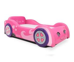 Mini Cama Baby Girls com rodas sobrepostas - cor pink