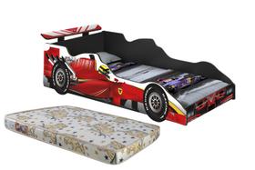 Mini Cama Carro Infantil Adesivada Fórmula 1 C/ Colchão Incluso - LV MOVEIS