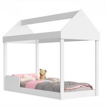 Mini Cama Casa Castelo Estilo Montessori MDF Segura com Grade Proteção Lateral