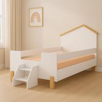 Mini Cama Casa Infantil Ayla Com Escada Com Colchão Mini Cama Casa Infantil Ayla Com Escada Com Colchão