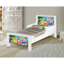Mini Cama de Criança Infantil Adesivada As Princesas para Quarto Infantil com Visual Moderno
