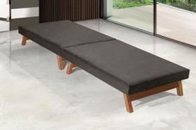 Mini cama dobravel portatil maleta 170x60 c/colchão - pés madeira -d26 -marrom