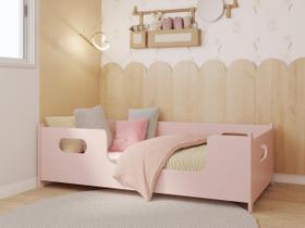 Mini Cama Encanto Infantil Montessoriana Com Grade Proteção Quarto Criança Meninas Princesa Cor Rosa