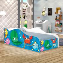 Mini Cama Fun Fundo do Mar Peixes Infantil Com Colchão Mini Cama Fun Fundo do Mar Peixes Infantil Com Colchão