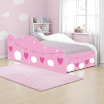 Mini Cama Fun Nuvens Meninas Infantil Com Colchão Mini Cama Fun Nuvens Meninas Infantil Com Colchão