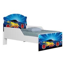 Mini Cama Infantil 148x68cm Proteção Lateral Carro Azul Z53 - Mpozenato Mini Cama Infantil 148x68cm Proteção Lateral Carro Azul Z53 - Mpozenato