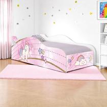Mini Cama Infantil 157,5x72,5cm com Proteção Lateral Personagens Unicórnio K02 - D Rossi