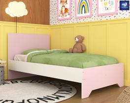 Mini Cama Infantil Branco/Rosa