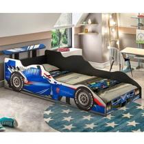 Mini Cama Infantil Carro Formula 1 J&A Móveis Azul