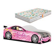 Mini Cama Infantil Carro Rosa Com Colchão