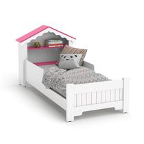 Mini Cama Infantil Casinha Princesa Quarto Criança Decoração Conforto Design Criativo Branco Rosa Ofertamo