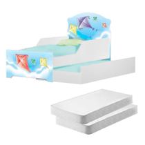 Mini Cama Infantil com Auxiliar Pop Pipa no Céu com Colchões Mini Cama Infantil com Auxiliar Pop Pipa no Céu com Colchões