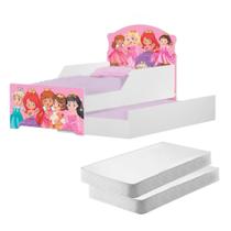 Mini Cama Infantil com Auxiliar Pop Princess com Colchões