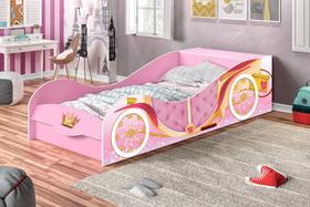 Mini Cama Infantil Com Baú Carruagem 100% MDF J&A - Rosa