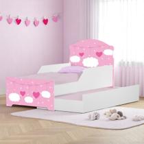 Mini Cama Infantil com Cama Auxiliar 153x79cm Personagens Nuvem Menina K02 - D Rossi Mini Cama Infantil com Cama Auxiliar 153x79cm Personagens Nuvem Menina K02 - D Rossi
