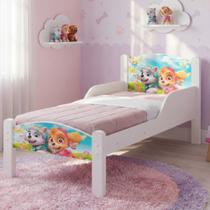 Mini Cama Infantil com Colchão e Pés de Madeira Tema Sky - Branco Sky