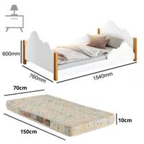 Mini Cama Infantil Com Grade Cristal Branco Com Colchão