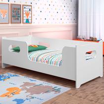 Mini Cama Infantil Com Grade Proteção Montessoriana Quarto Lateral e estrado reforçado juvenil Menina Menino Princesa - Móveis Bela