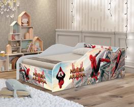 mini cama infantil com proteção lateral homen aranha