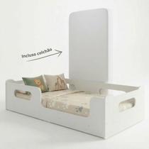 Mini Cama Infantil Encanto Estilo Montessoriana Acompanhando Colchão D18 Menino Menina Branco Em MDF Mini Cama Infantil Encanto Estilo Montessoriana Acompanhando Colchão D18 Menino Menina Branco Em MDF