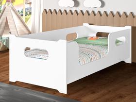 Mini Cama Infantil Encanto Montessoriana Branco Em MDF Acompanha Colchão - AV